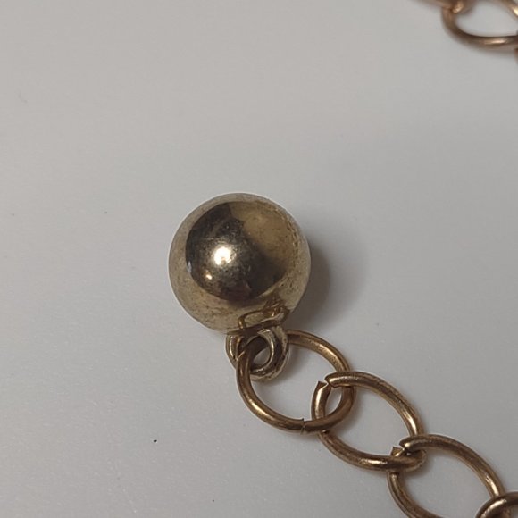 Gold Tone Round Link Metal Belt 43 Inches Long - Picture 2 of 14